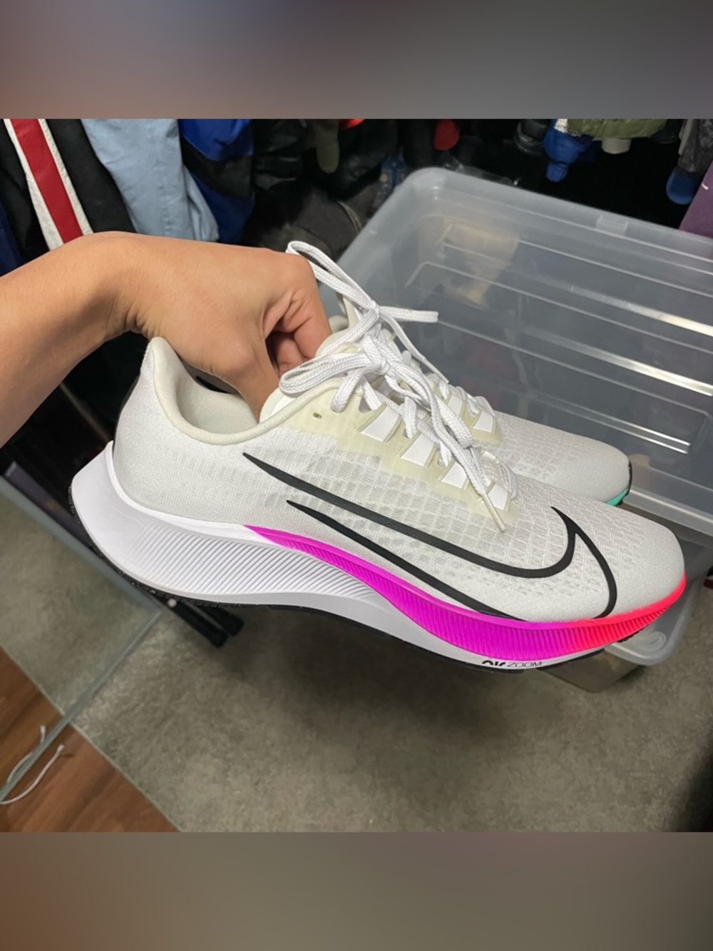 Nike Air Zoom Pegasus 37 White Multi-Color Size 12